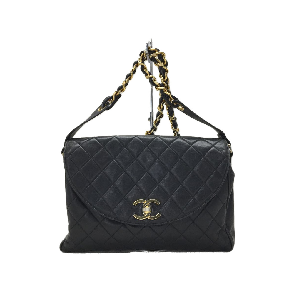 Chanel Leather Chain Shoulder Bag Black